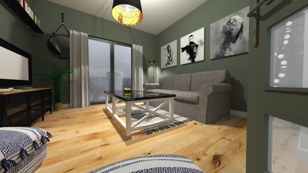 Salon z balkonem